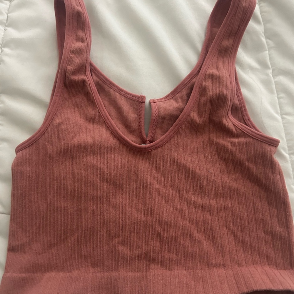 Women's Ribbed Tank Top - Rust - Picture 2 of 2